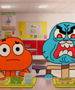 Gumball And Darwin Eating paint by numbers