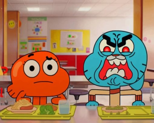 Gumball And Darwin Eating paint by numbers