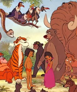 Mowgli And Many Animals paint by numbers