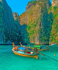 Boat Sailing In Phi Phi Islands paint by numbers