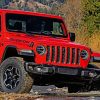 Red Jeep Closeup paint by numbers