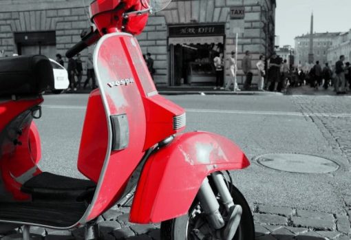 Red Vespa Scooter paint by numbers