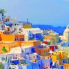 Sunny Santorini Buildings paint by numbers