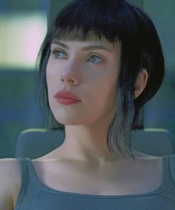 Black Haired Scarlett Johansson paint by numbers