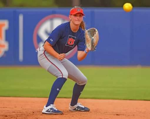 Women Practicing Softball paint by numbers