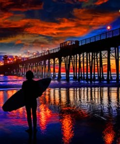 Surfer Women And A Charming Sky paint by numbers