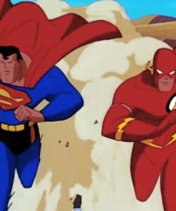 The Flash And Superman Running paint by numbers