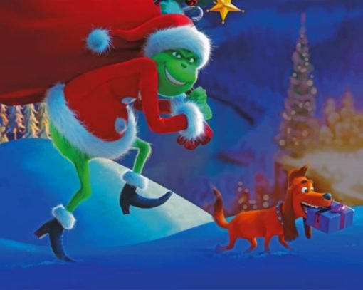 The Grinch With A Dog paint by numbers