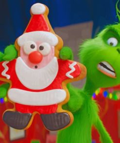 Max The Grinch Holding Santa paint by numbers