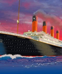 Titanic Ship At Sunset paint by numbers