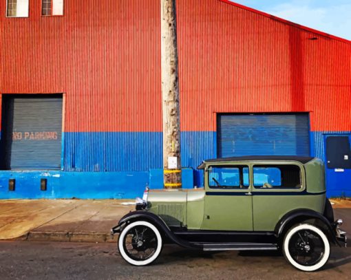 Antique Vehicle In The Street paint by numbers