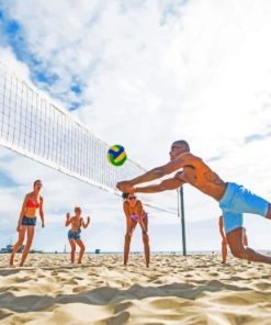 Volley Ball In The Beach paint by numbers