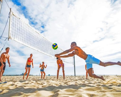 Volley Ball In The Beach paint by numbers