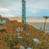 Flower Field And Light House paint by numbers