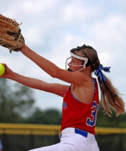 Young Softball Player paint by numbers