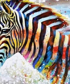 Glowing Zebra paint By Numbers