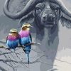 Buffalo And Birds Paint by numbers