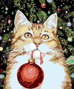 Christmas Cat paint by numbers