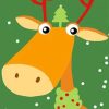 Cartoon Christmas Elk Paint by numbers