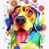 Colorful Retriever Dog paint by numbers