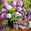 Lavender Flowers In A Vase Piant by nuumbers