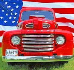 Old Truck And Flag paint by numbers