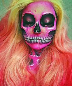 Pink Skull Girl paint by numbers