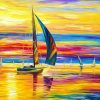 Colorful Sailing Boat paint by numbers