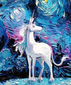 Starry Night Unicorn paint by numbers