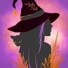 Witch And Cat paint by numbers