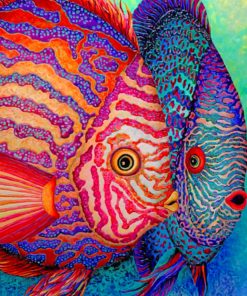 Aesthetic Colorful Fishes Paint by numbers