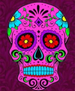 Aesthetic Folk Art Skull paint by numbers