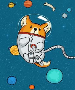 Astronaut Corgi Paint by numbers