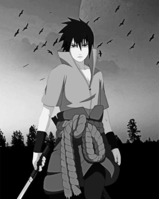 Black And White Itachi paint by number