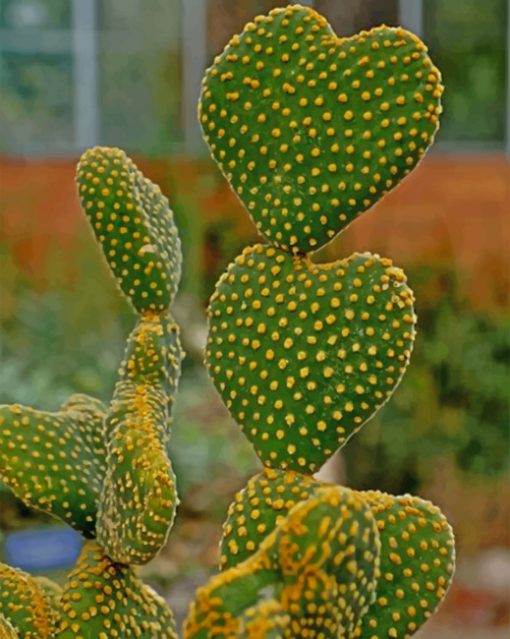 Cactus Heart Shape Paint by numbers