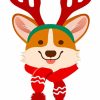 Christmas Corgi Paint by numbers