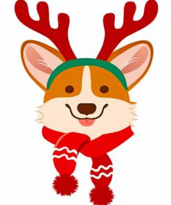 Christmas Corgi Paint by numbers