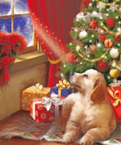 Christmas Dog Paint by numbers