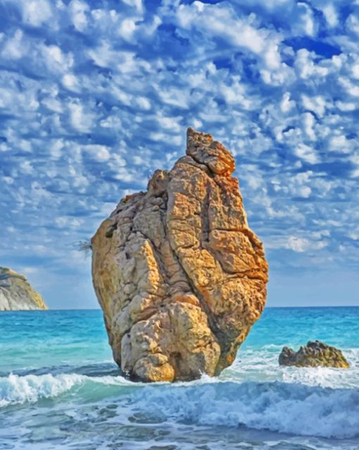 Cyprus Rock Seascape Paint by numbers