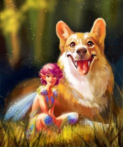 Fairy And Corgi Paint by numbers