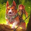 Fighter Corgi And Brave Fairy Paint by number