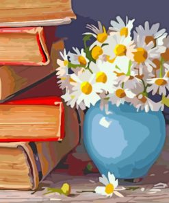 Flowers And Books Paint by numbers