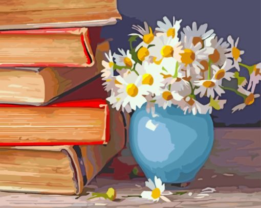 Flowers And Books Paint by numbers