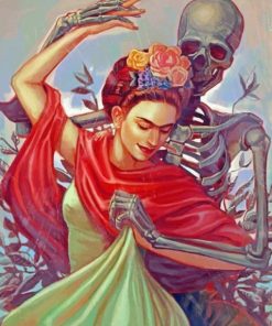 Frida Kahlo Dancing With Skull paint by numbers