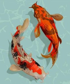 Aesthetic Koi Fishes paint by numbers