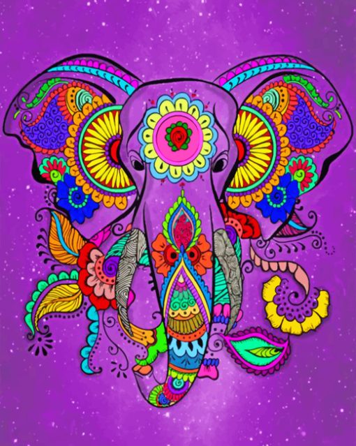 Mandala Elephant paint by numbers