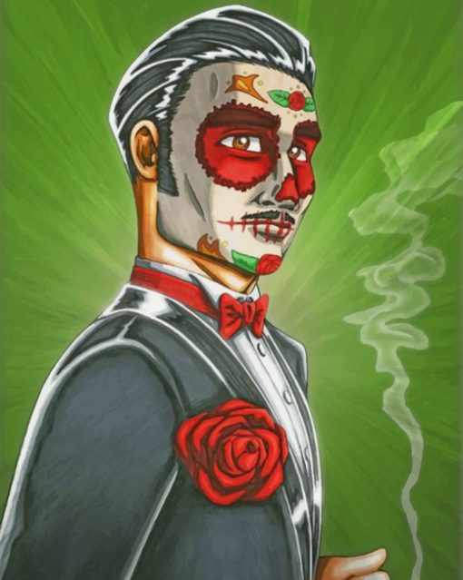 Mexican Sugar Skull Man Paint by numbers