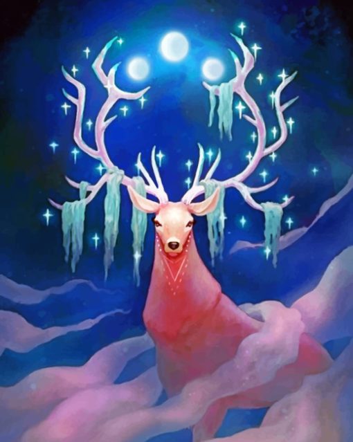 Moon Guardian Stag Paint by numbers