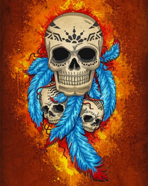 Native Skull paint by numbers