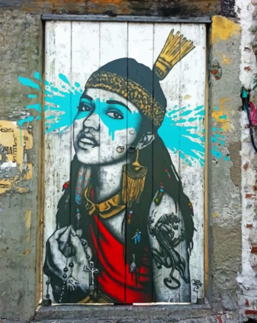 Native Woman Banksy Paint by numbers